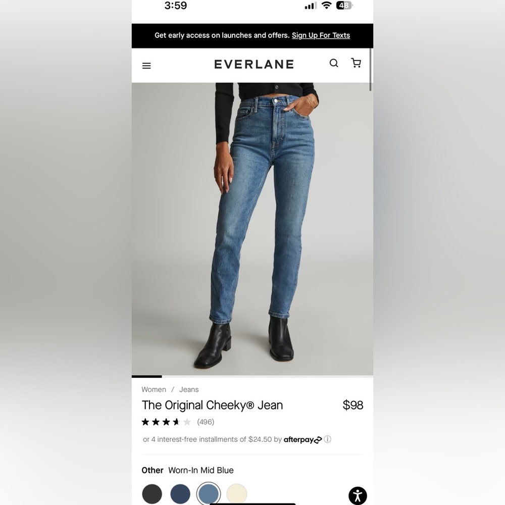 Everlane Original Cheeky Jean - Never Worn, Tags attached size 26w 26.5inseam